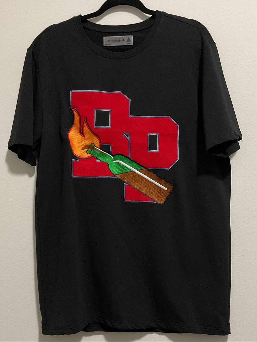 Black Pyramid - Chris Brown- Black T- Shirt With Red Accent Label -Preloved!